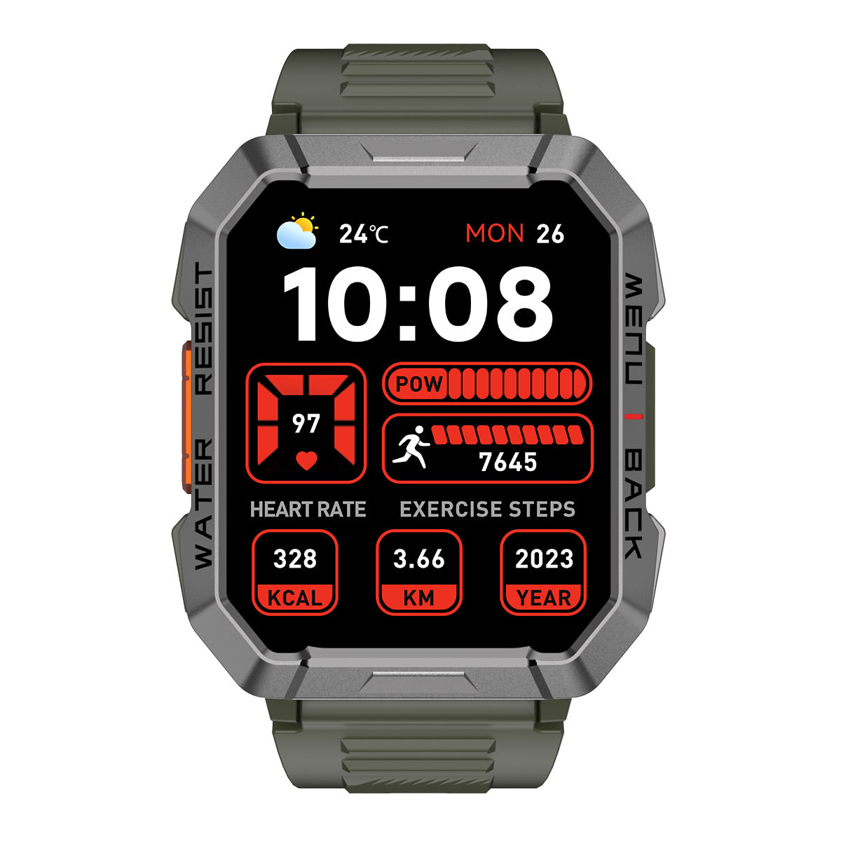 Blackview W60 - Montre intelligente extérieure Campass avec lampe de poche LED 2,01 pouces 900 mAh