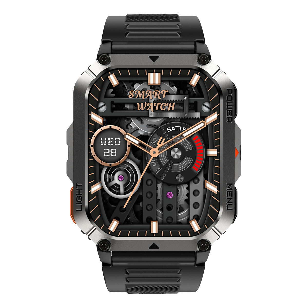 Blackview W70 Pro - Montre connectée pour sports de plein air avec lampe torche LED intégrée de 2,01 pouces et batterie de 900 mAh