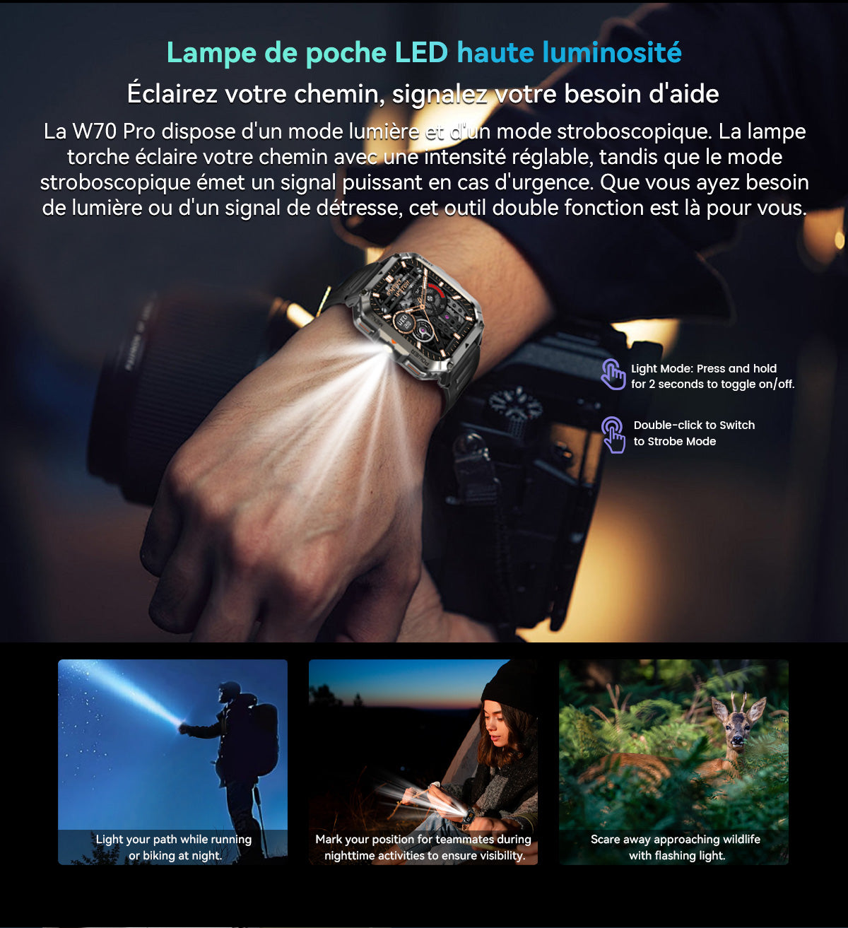 Montre connectée Blackview W70 Pro pour les sports de plein air