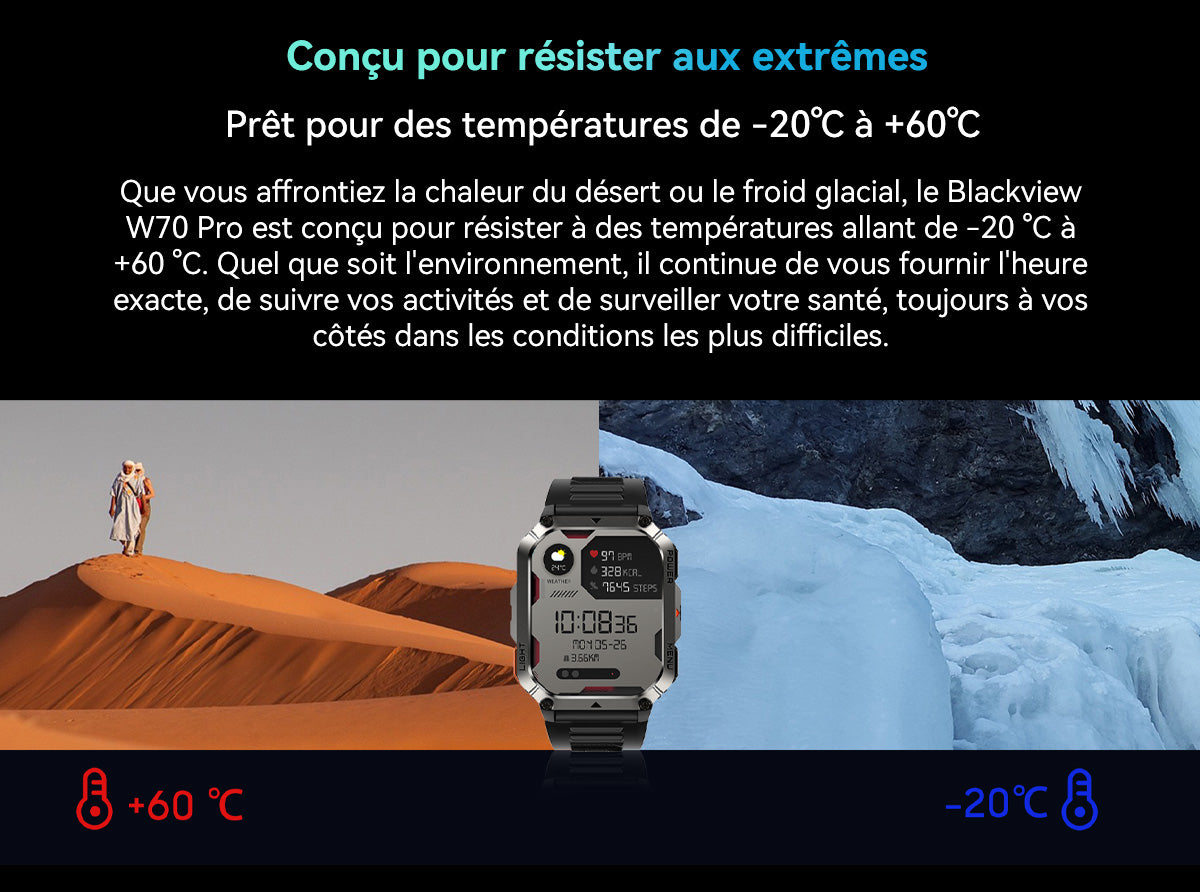 Montre connectée Blackview W70 Pro pour les sports de plein air