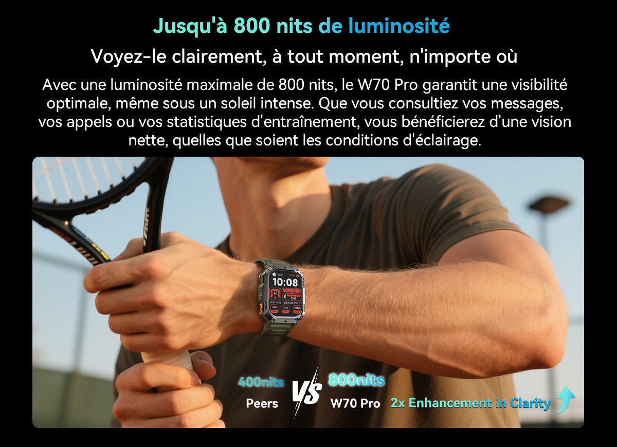 Montre connectée Blackview W70 Pro pour les sports de plein air