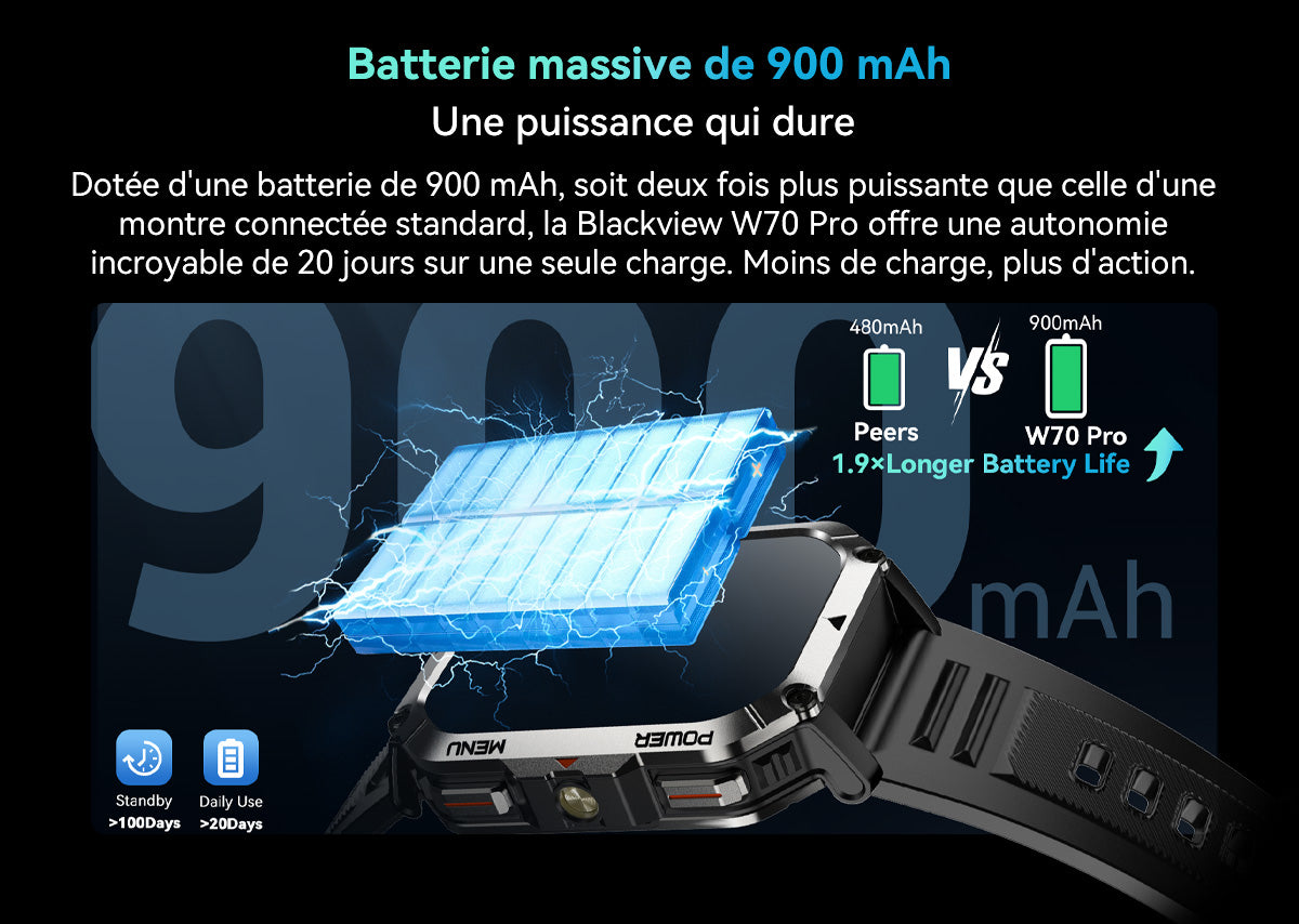 Montre connectée Blackview W70 Pro pour les sports de plein air