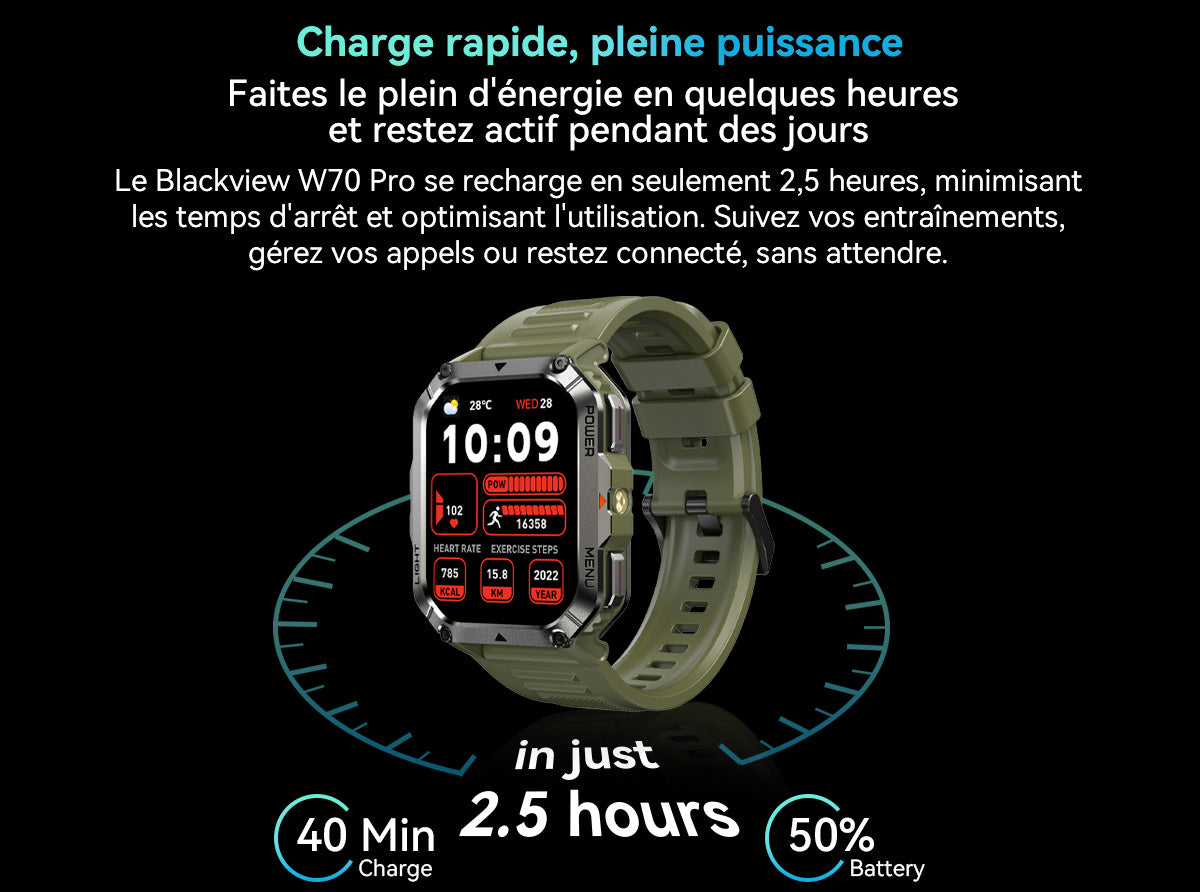 Montre connectée Blackview W70 Pro pour les sports de plein air