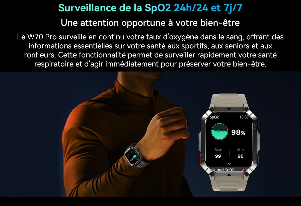 Montre connectée Blackview W70 Pro pour les sports de plein air