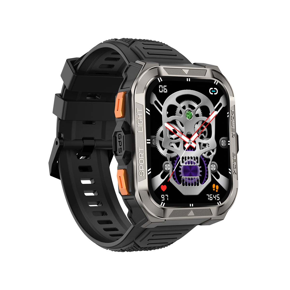 Blackview W80 Pro - Montre connectée GPS avec écran de 1,91 pouce, batterie de 900 mAh et lampe torche LED intégrée pour les sports de plein air
