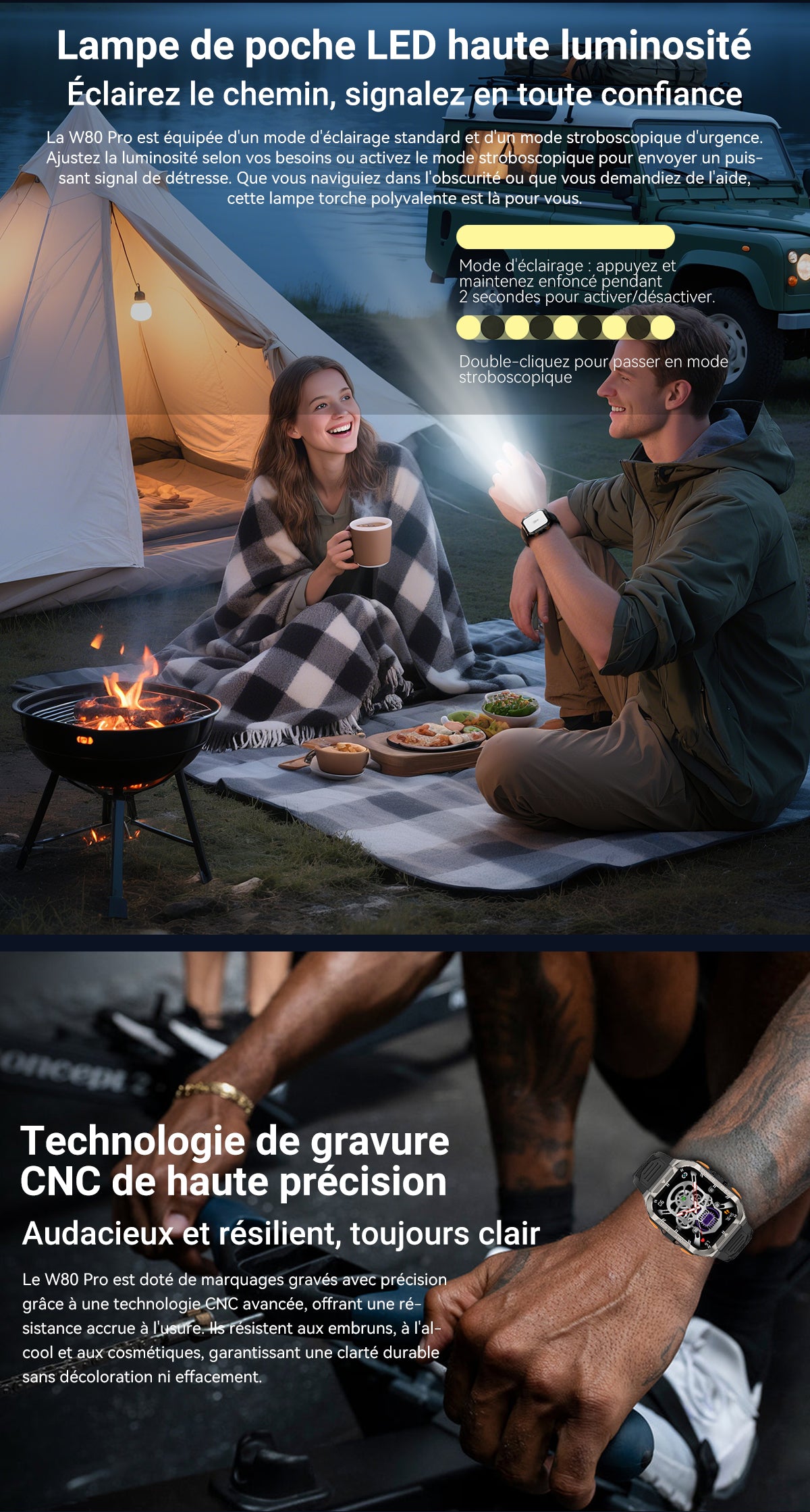 Montre connectée Blackview W80 Pro GPS pour sports de plein air