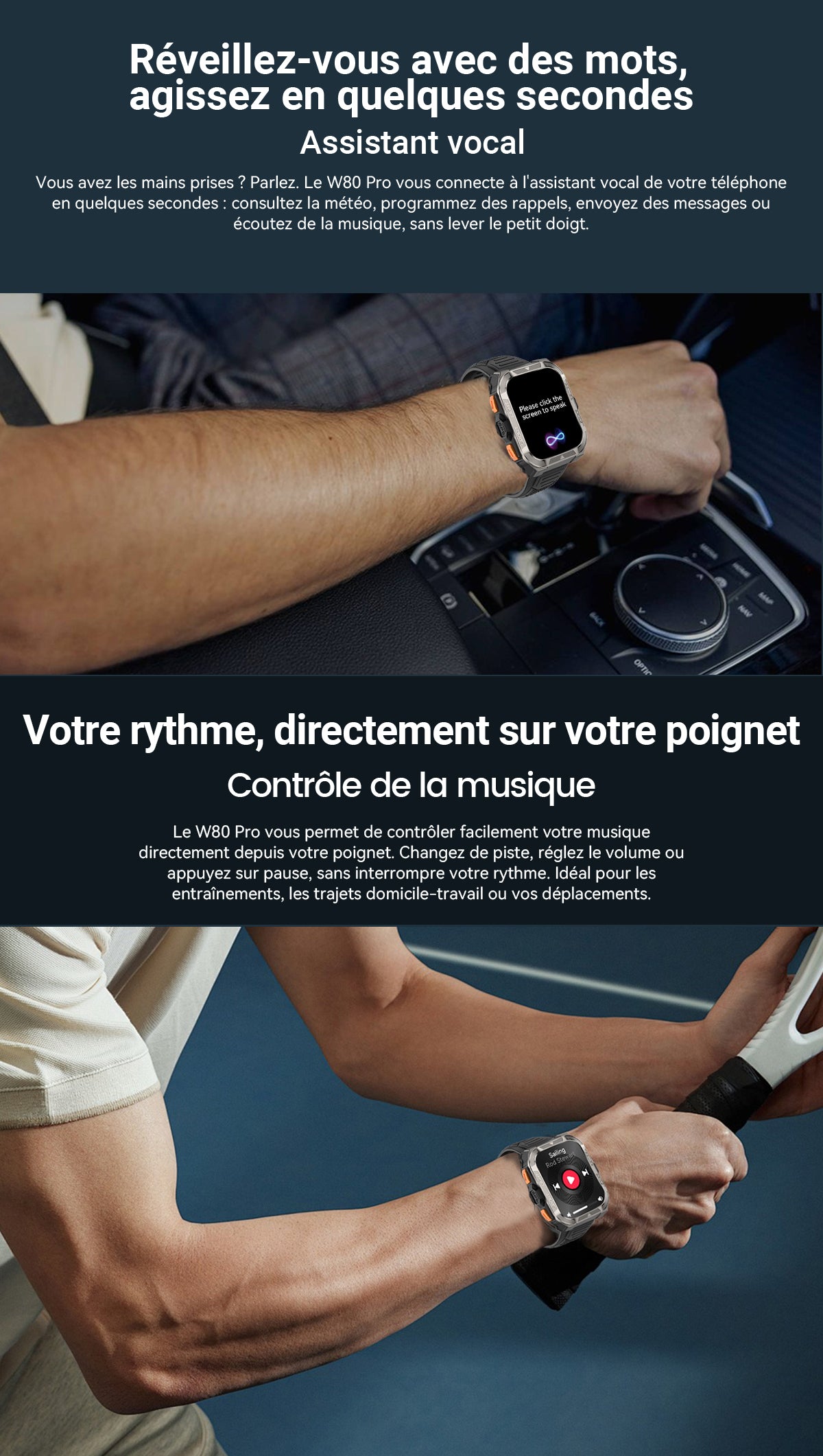 Montre connectée Blackview W80 Pro GPS pour sports de plein air