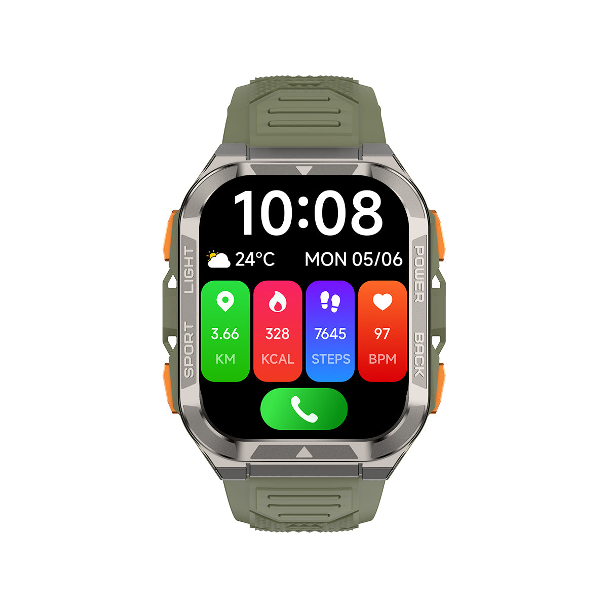 Blackview W80 Pro - Montre connectée GPS avec écran de 1,91 pouce, batterie de 900 mAh et lampe torche LED intégrée pour les sports de plein air