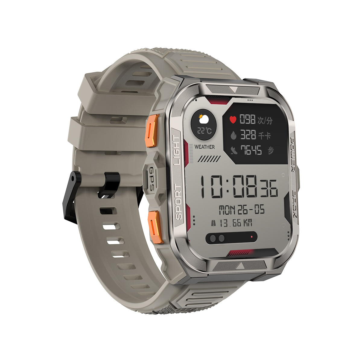 Blackview W80 Pro - Montre connectée GPS avec écran de 1,91 pouce, batterie de 900 mAh et lampe torche LED intégrée pour les sports de plein air