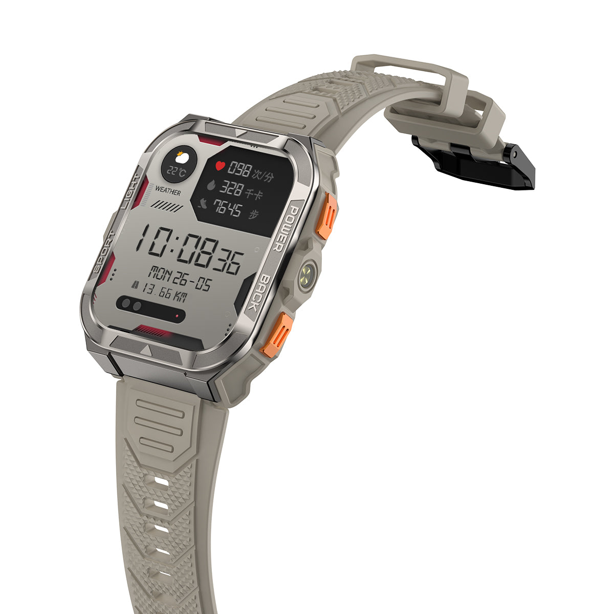 Blackview W80 Pro - Montre connectée GPS avec écran de 1,91 pouce, batterie de 900 mAh et lampe torche LED intégrée pour les sports de plein air