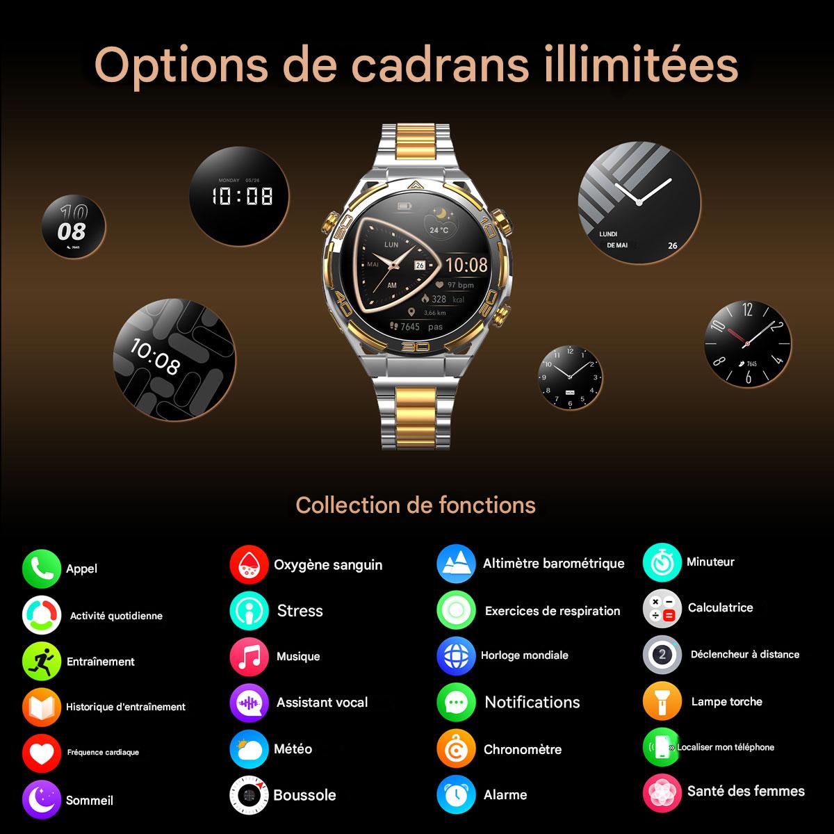 Montre connectée Blackview W90 Pro GPS pour sports de plein air
