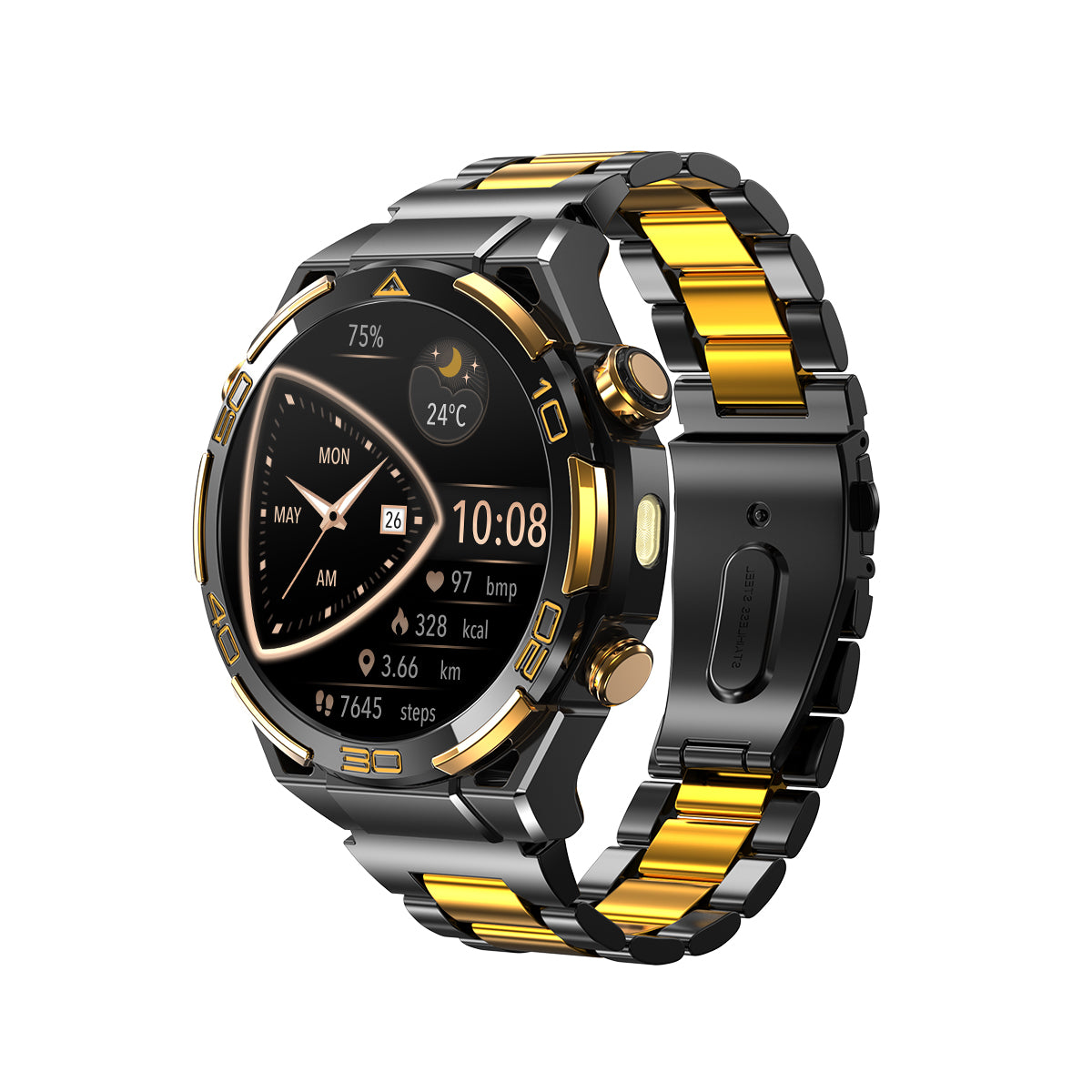 Blackview W90 Pro - Montre connectée GPS avec écran AMOLED de 1,43 pouce, lampe torche LED intégrée et idéale pour les sports de plein air.