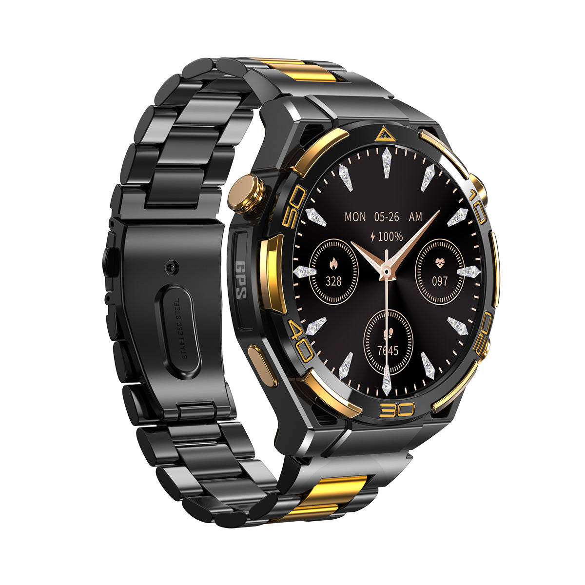 Blackview W90 Pro - Montre connectée GPS avec écran AMOLED de 1,43 pouce, lampe torche LED intégrée et idéale pour les sports de plein air.