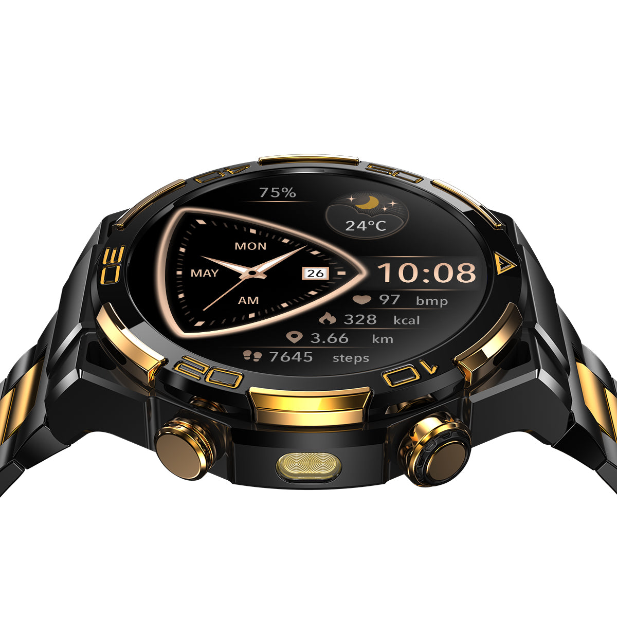 Blackview W90 Pro - Montre connectée GPS avec écran AMOLED de 1,43 pouce, lampe torche LED intégrée et idéale pour les sports de plein air.