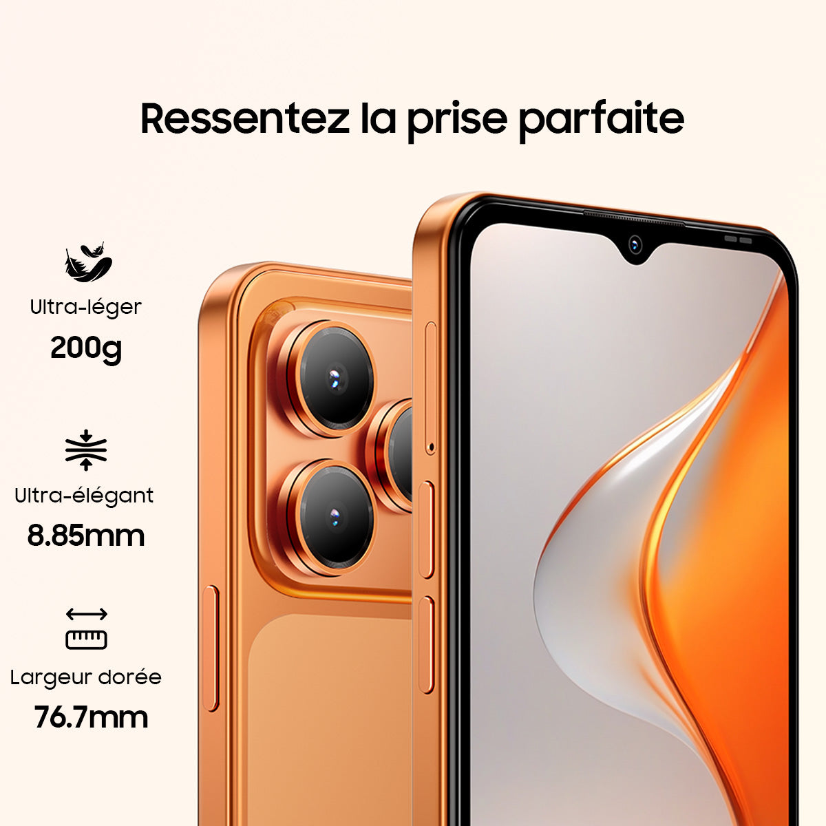 Blackview WAVE 7C – Smartphone 4G IP54 Résistant à l'Eau et à la Poussière