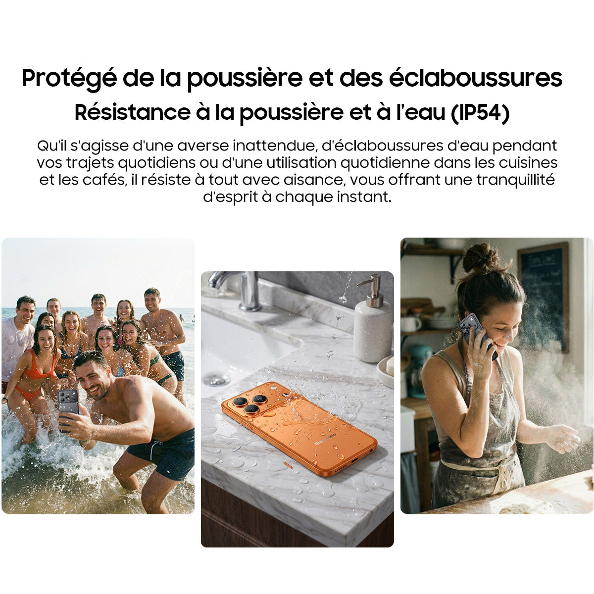 Blackview WAVE 7C – Smartphone 4G IP54 Résistant à l'Eau et à la Poussière
