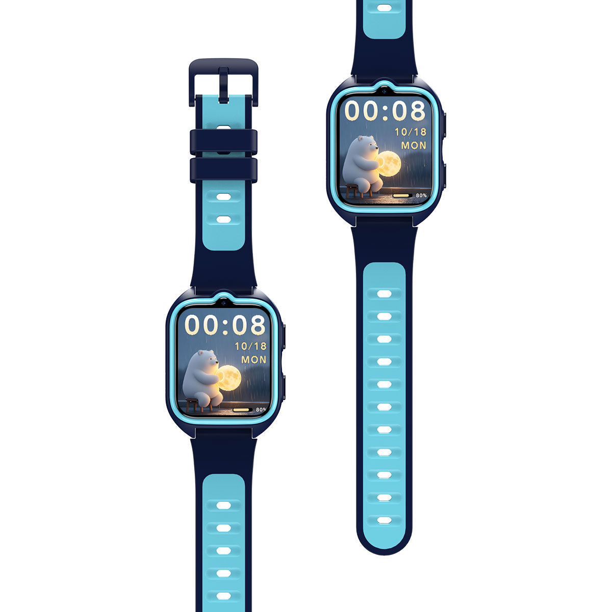 Blackview Z30 - Montre connectée pour enfants avec lampe torche LED 1,75 pouce, GPS + LBS + Wi-Fi, positionnement IA, appels vidéo 4G