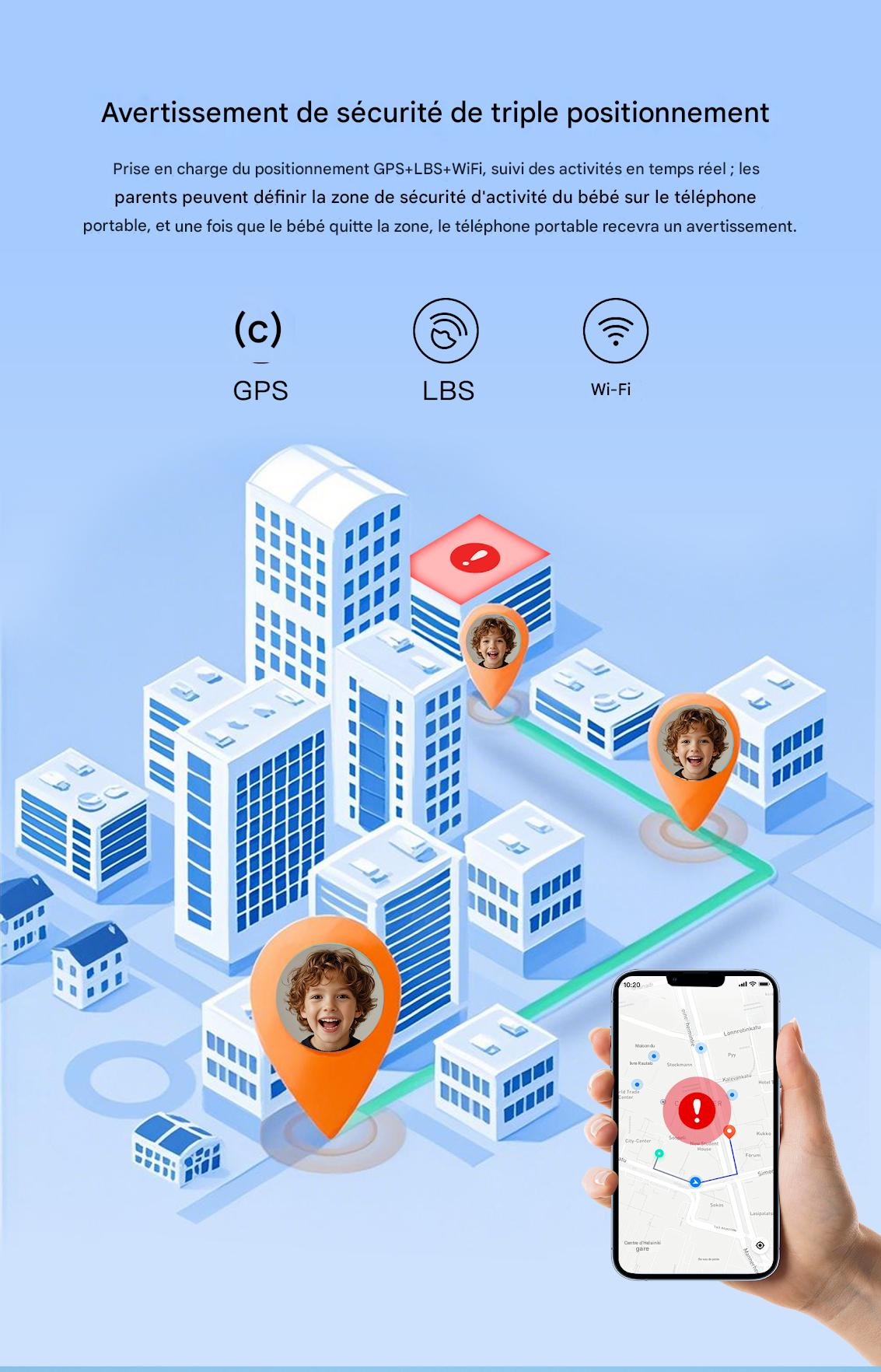 Montre connectée Blackview Z30 4G pour enfants avec appels vidéo